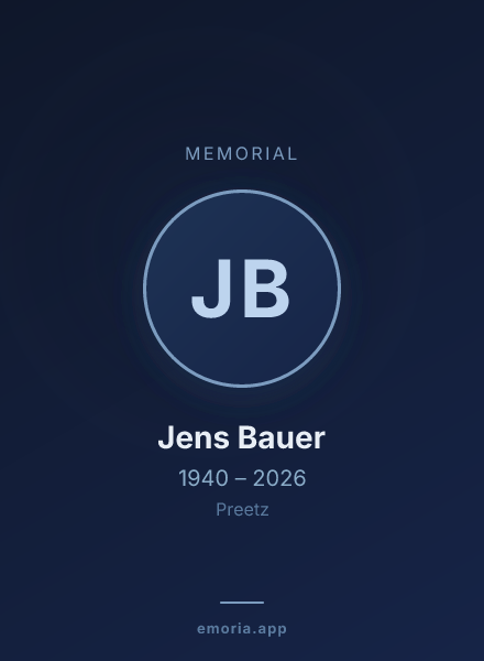 Memorial portrait of Jens Bauer