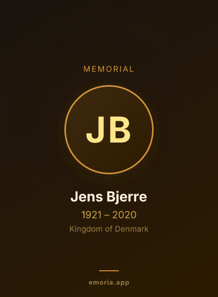 Memorial portrait of Jens Bjerre
