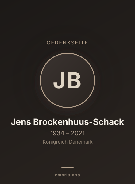 Gedenkportrait von Jens Brockenhuus-Schack
