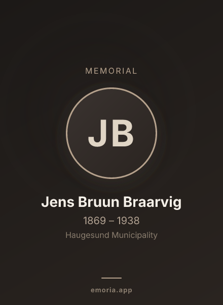 Memorial portrait of Jens Bruun Braarvig