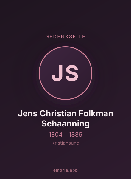Gedenkportrait von Jens Christian Folkman Schaanning