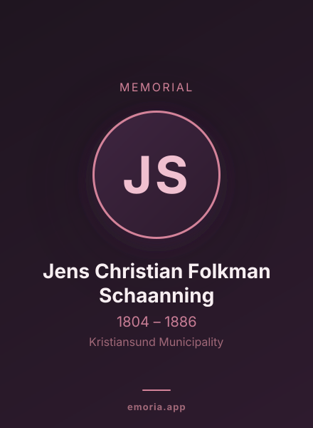 Memorial portrait of Jens Christian Folkman Schaanning