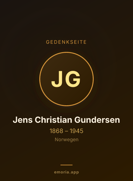 Gedenkportrait von Jens Christian Gundersen