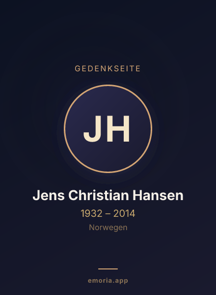 Gedenkportrait von Jens Christian Hansen