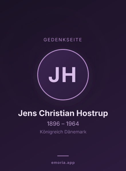 Gedenkportrait von Jens Christian Hostrup