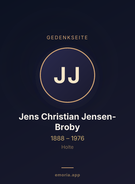 Gedenkportrait von Jens Christian Jensen-Broby