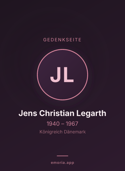 Gedenkportrait von Jens Christian Legarth