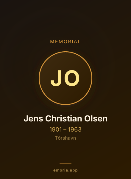 Memorial portrait of Jens Christian Olsen