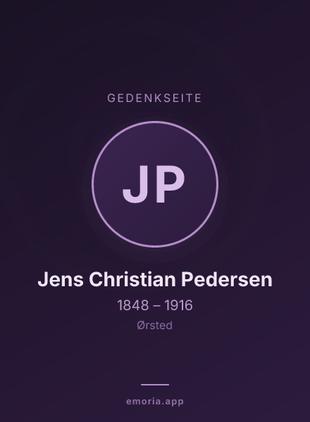 Gedenkportrait von Jens Christian Pedersen