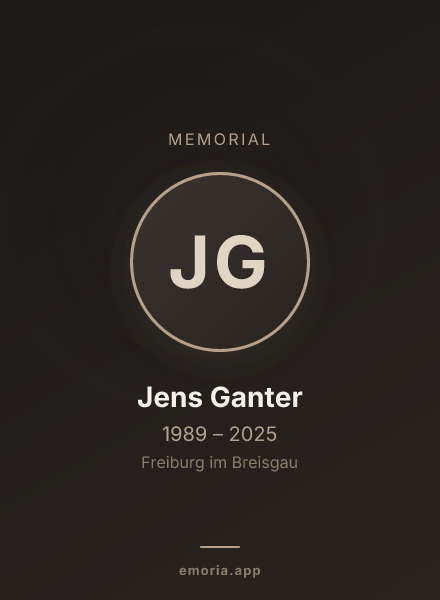 Memorial portrait of Jens Ganter