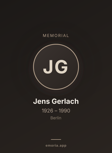 Memorial portrait of Jens Gerlach