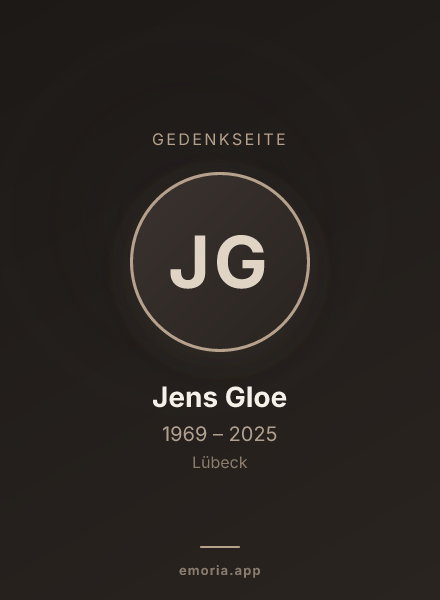 Gedenkportrait von Jens Gloe
