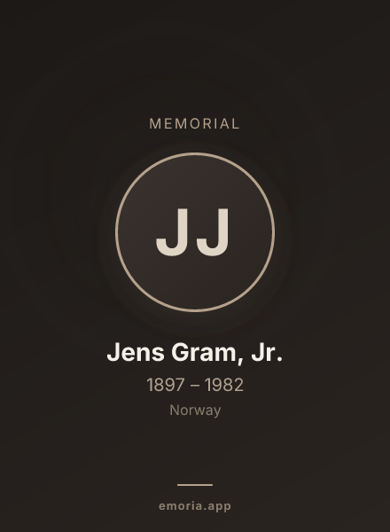 Memorial portrait of Jens Gram, Jr.