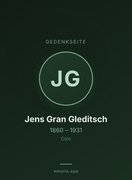Gedenkportrait von Jens Gran Gleditsch