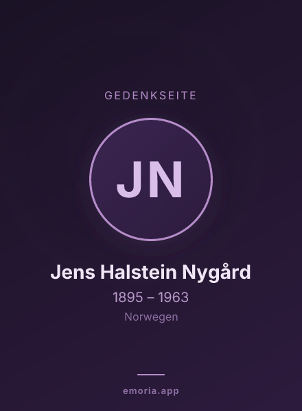 Gedenkportrait von Jens Halstein Nygård
