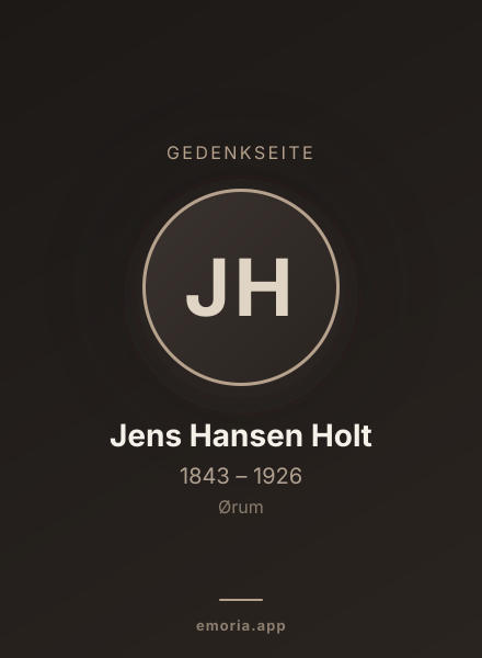 Gedenkportrait von Jens Hansen Holt