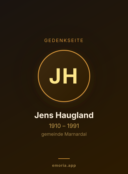Gedenkportrait von Jens Haugland
