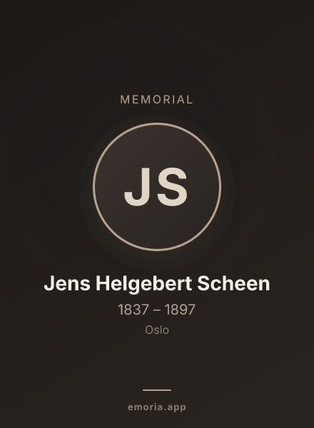 Memorial portrait of Jens Helgebert Scheen