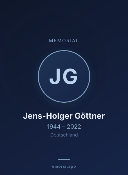 Memorial portrait of Jens-Holger Göttner