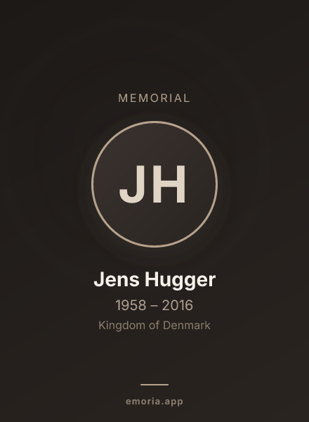 Memorial portrait of Jens Hugger