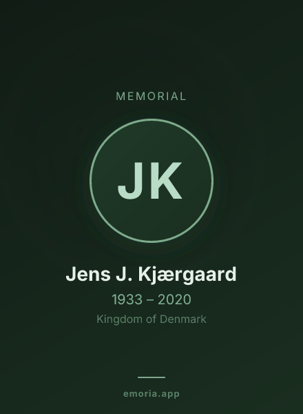 Memorial portrait of Jens J. Kjærgaard