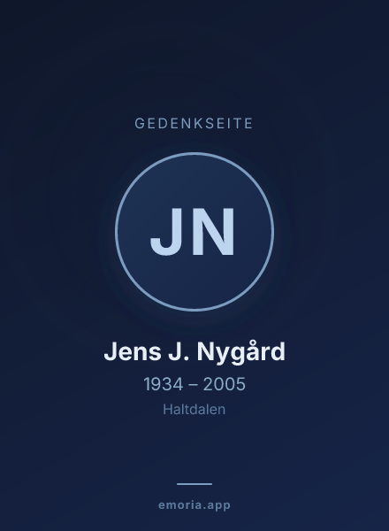 Gedenkportrait von Jens J. Nygård