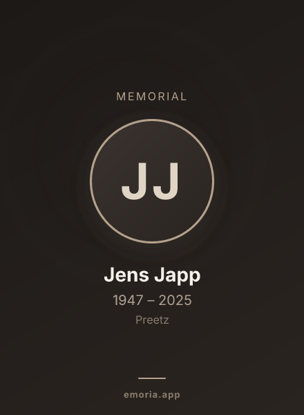 Memorial portrait of Jens Japp