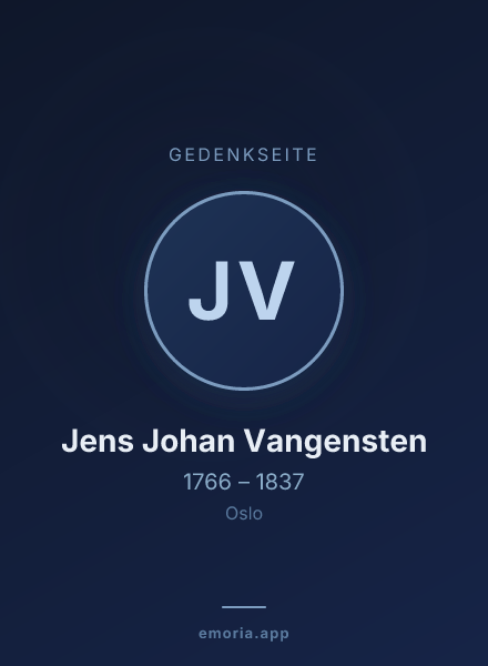 Gedenkportrait von Jens Johan Vangensten