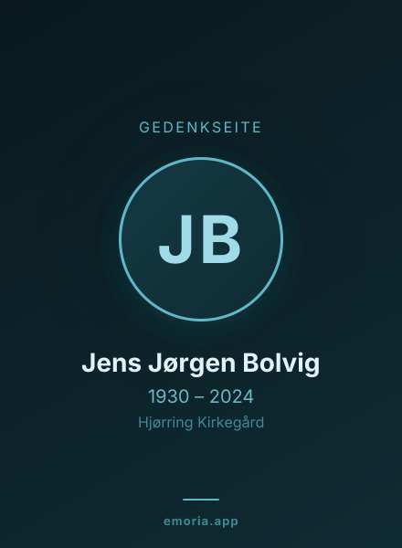 Gedenkportrait von Jens Jørgen Bolvig