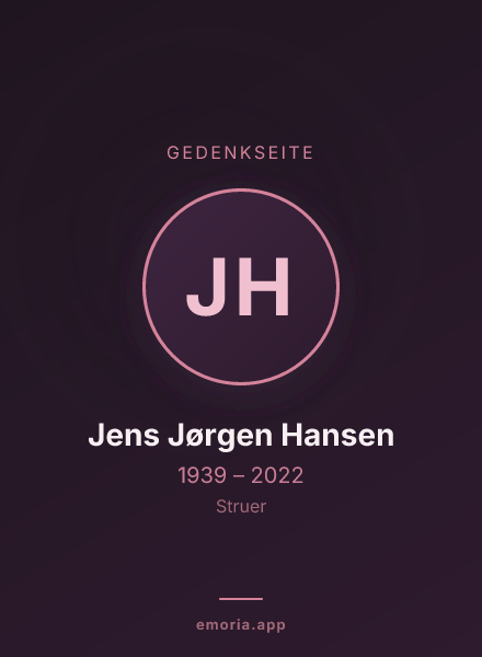 Gedenkportrait von Jens Jørgen Hansen