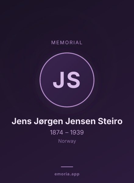 Memorial portrait of Jens Jørgen Jensen Steiro