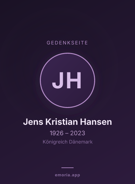Gedenkportrait von Jens Kristian Hansen