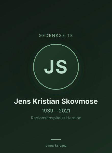 Gedenkportrait von Jens Kristian Skovmose