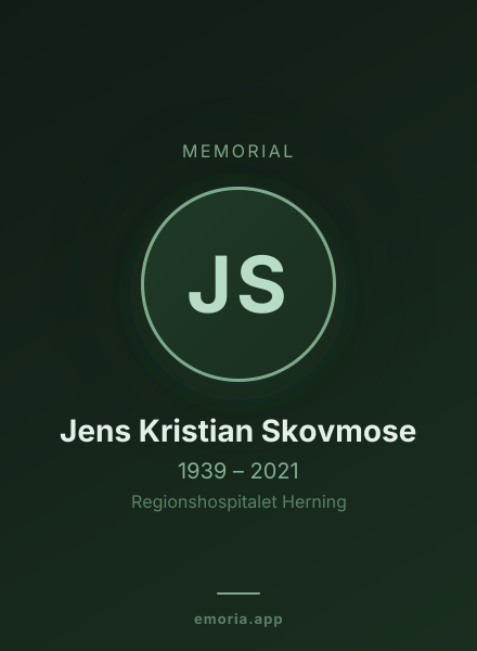 Memorial portrait of Jens Kristian Skovmose