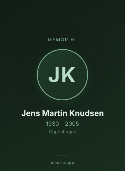 Memorial portrait of Jens Martin Knudsen