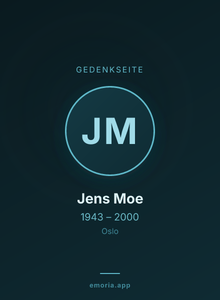 Gedenkportrait von Jens Moe