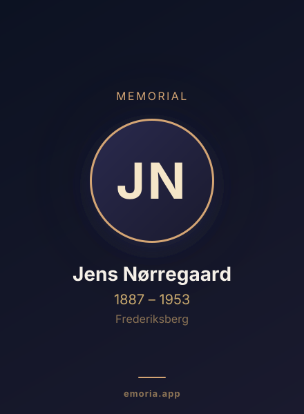 Memorial portrait of Jens Nørregaard