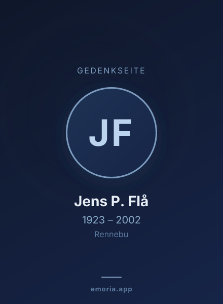 Gedenkportrait von Jens P. Flå