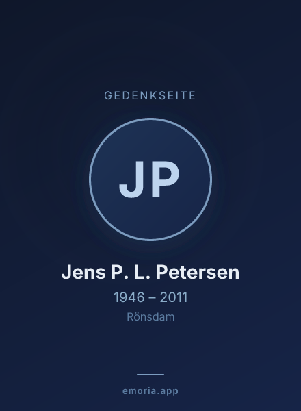 Gedenkportrait von Jens P. L. Petersen