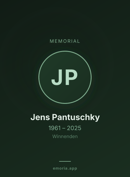 Memorial portrait of Jens Pantuschky