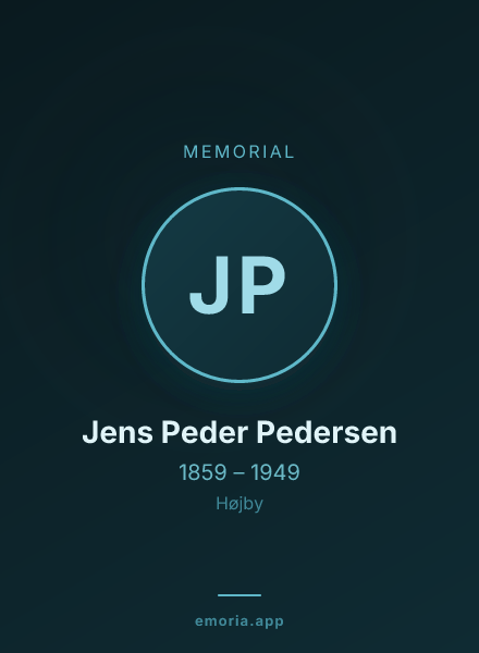 Memorial portrait of Jens Peder Pedersen