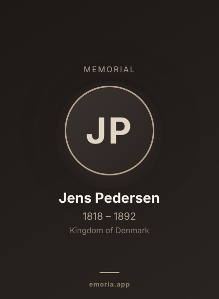 Memorial portrait of Jens Pedersen