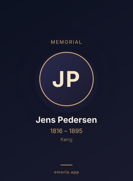 Memorial portrait of Jens Pedersen