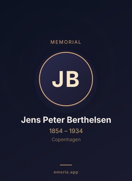 Memorial portrait of Jens Peter Berthelsen