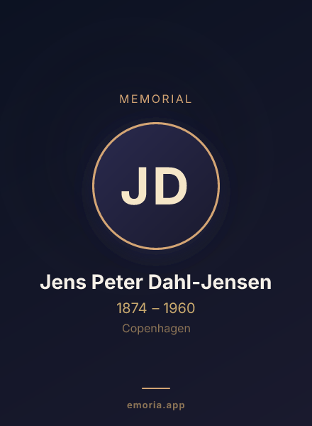 Memorial portrait of Jens Peter Dahl-Jensen