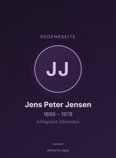 Gedenkportrait von Jens Peter Jensen