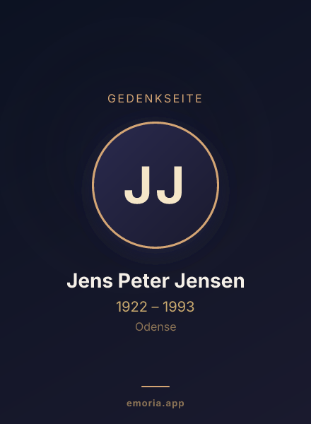 Gedenkportrait von Jens Peter Jensen
