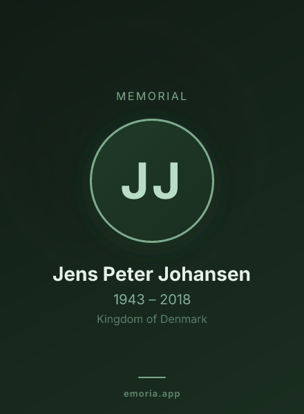 Memorial portrait of Jens Peter Johansen