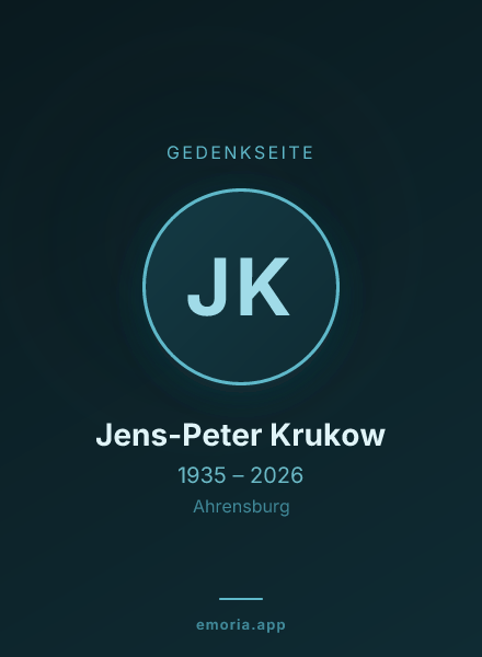 Gedenkportrait von Jens-Peter Krukow