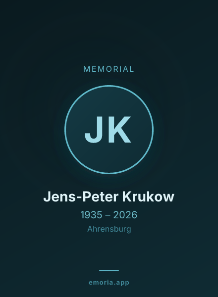 Memorial portrait of Jens-Peter Krukow